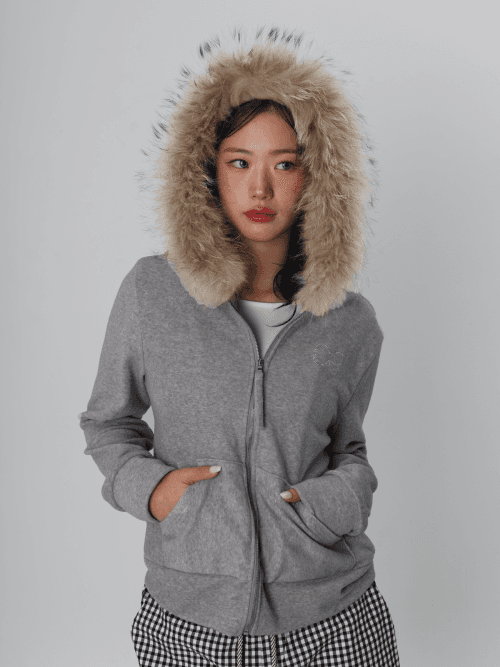 Millennium Soft Fur Hood Zip-up_Gray