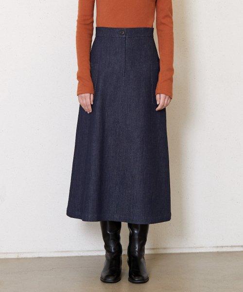 데님 플레어 스커트