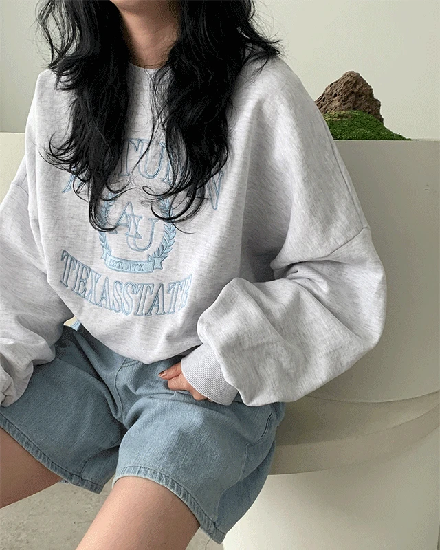 어텀 박스 레터링 자수 맨투맨(3color)