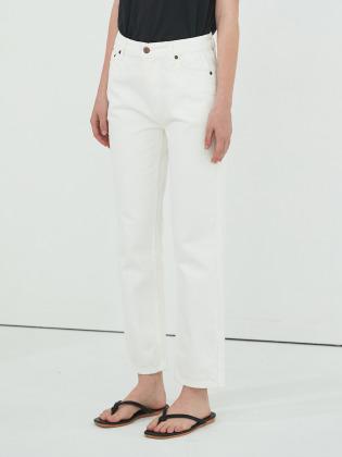 WHITE TAPERD JEANS_WHITE