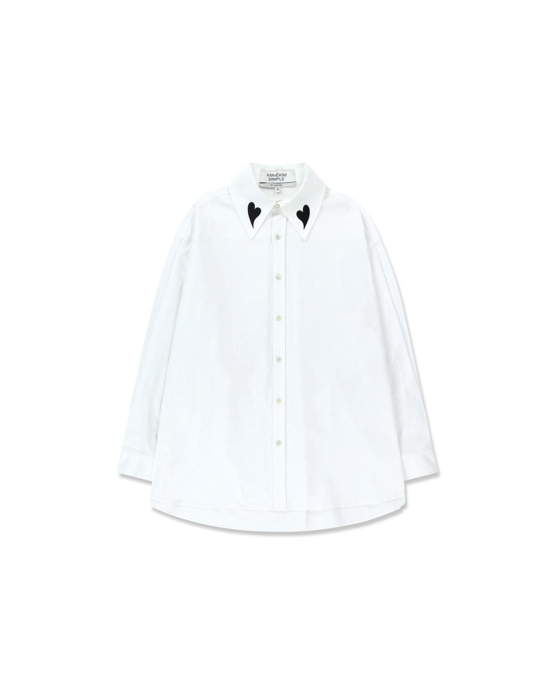 Hearts Collar Balloon Shirt (White)