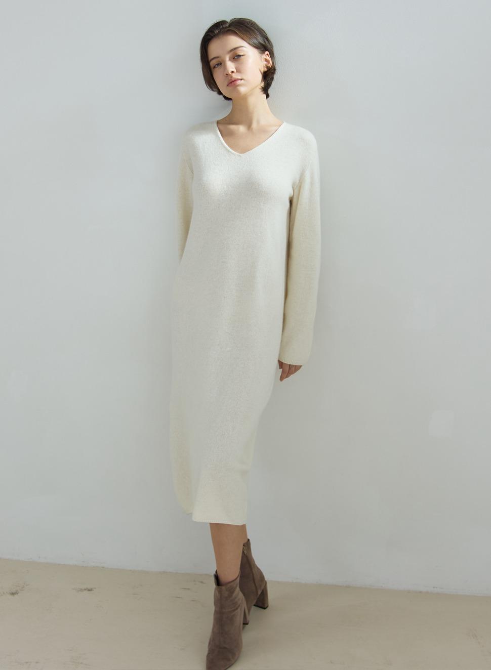tillman winter cashmere blended dress (vanilla)