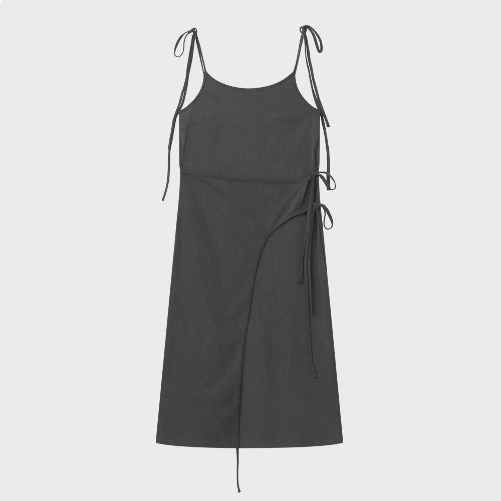 2 WAY LAYERED WRAP DRESS, WASHED CHARCOAL