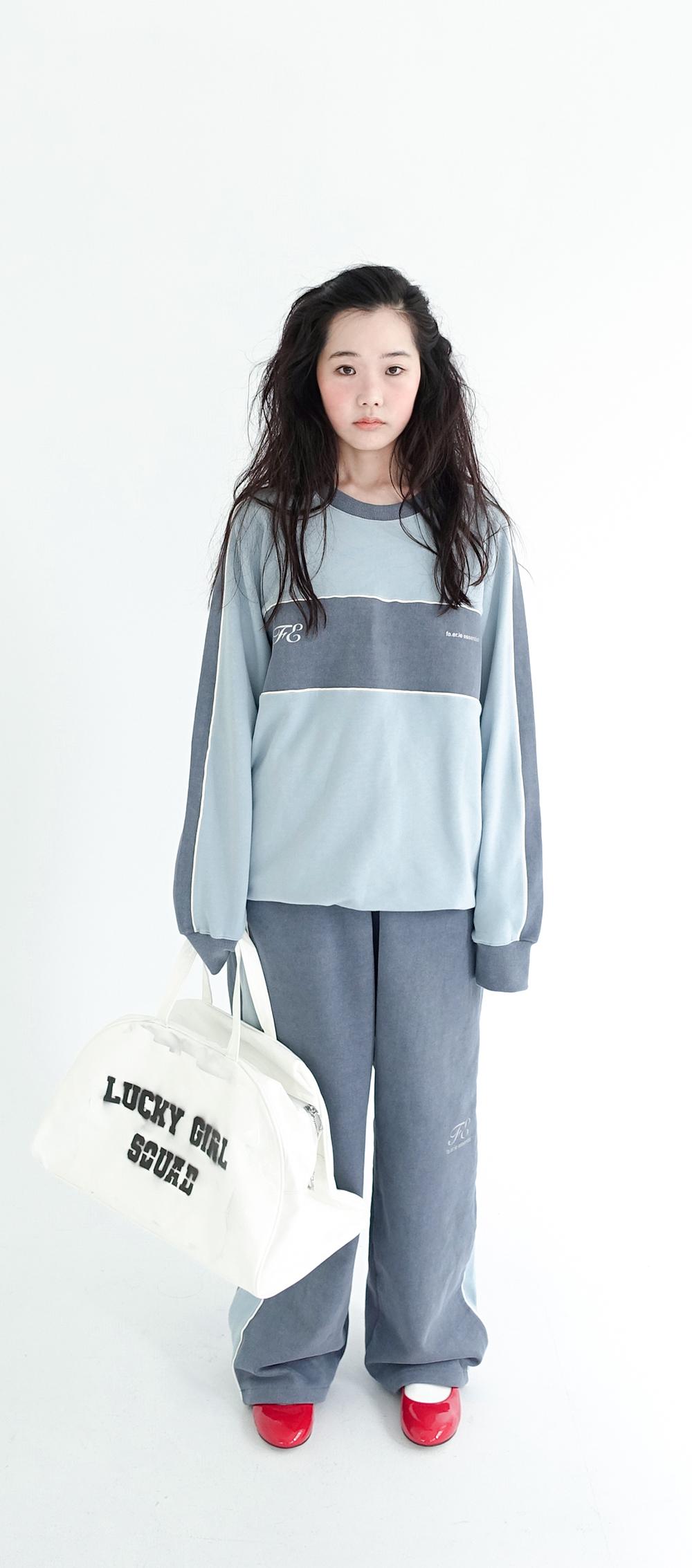 [F.E.E.S] school jersey sweatshirt (blue)