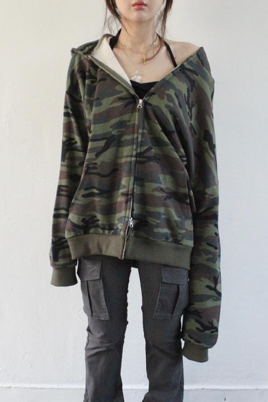 camouflage hood zip-up (2color)