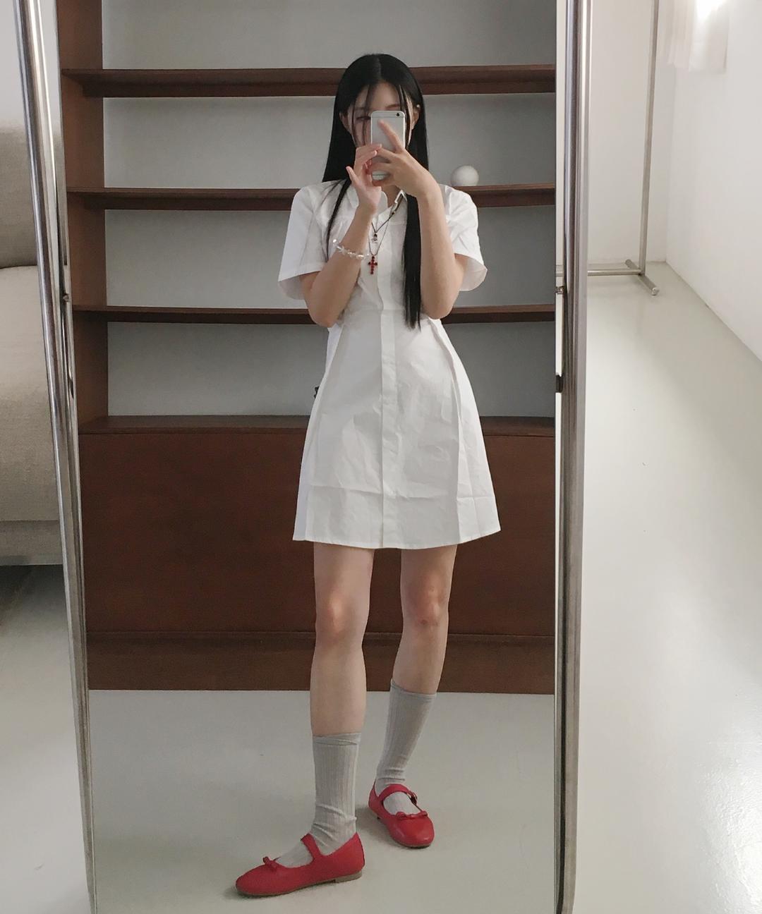 스파오 [지현서 PICK] 핀턱 셔츠 원피스_SPOWE37W11