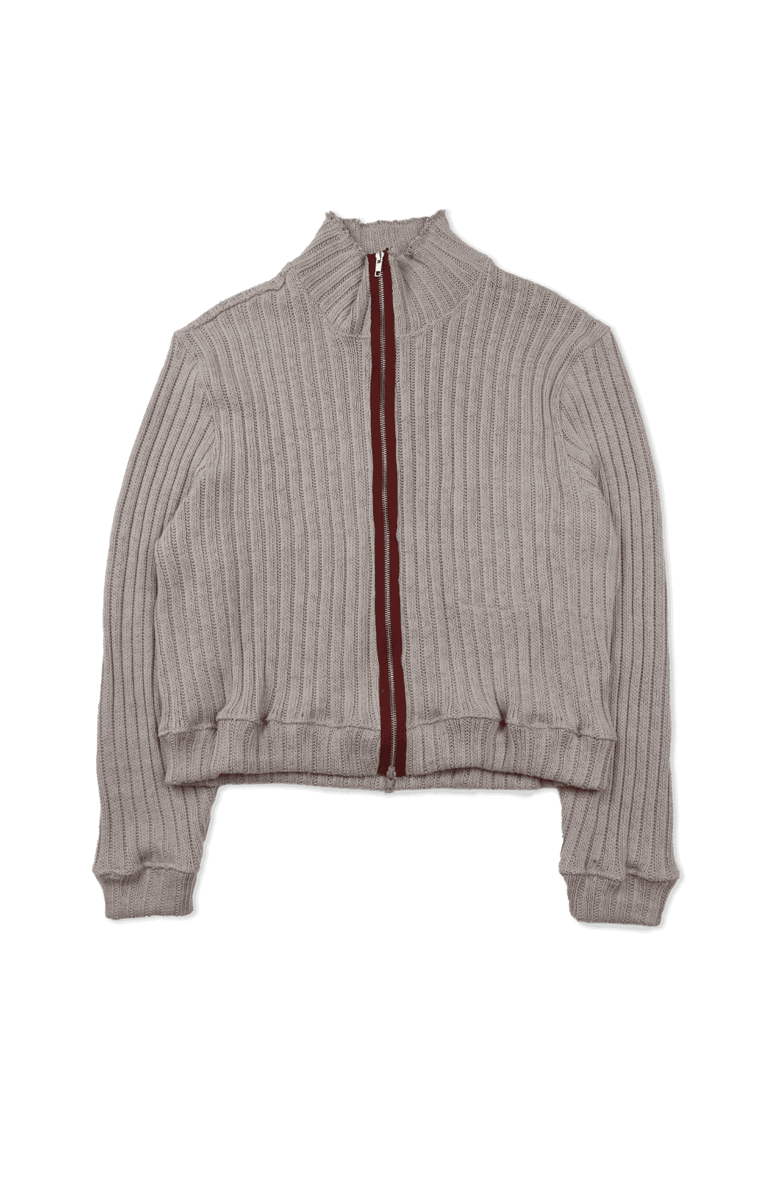 a line that breathes quietly knit zip- pitaya