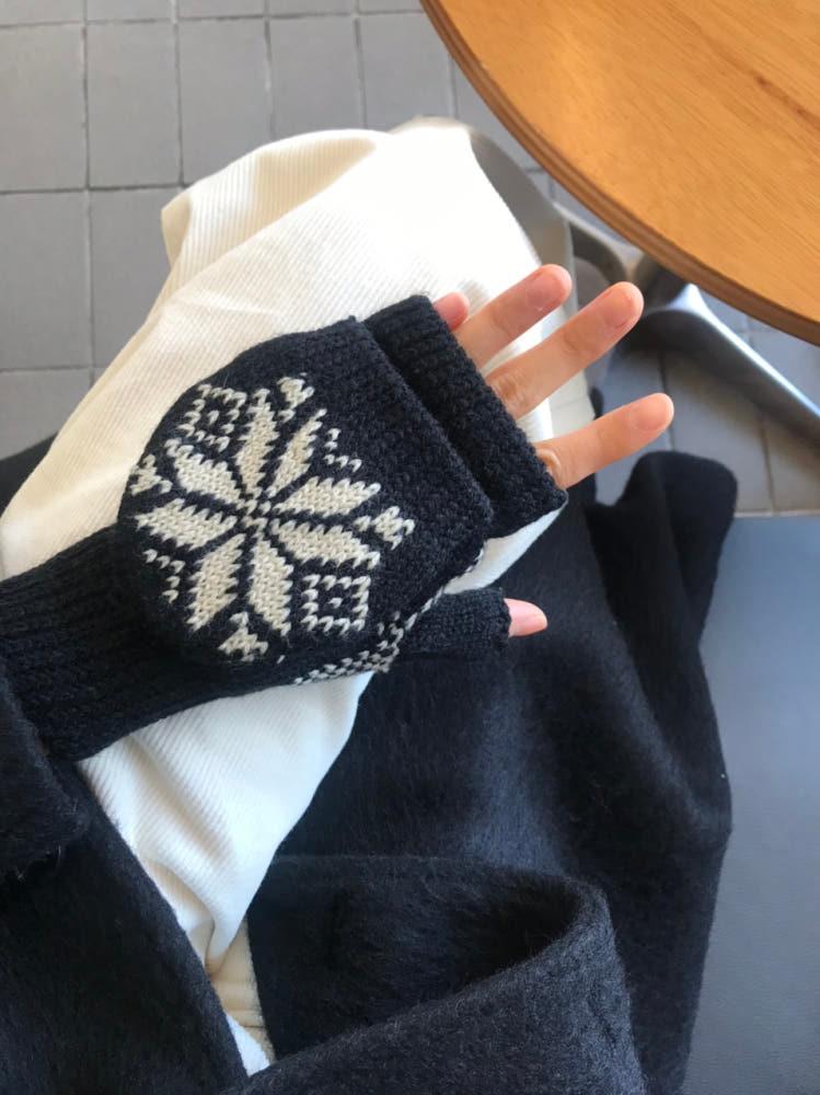 스노우 투웨이 장갑 3colors 반오픈 니트 장갑