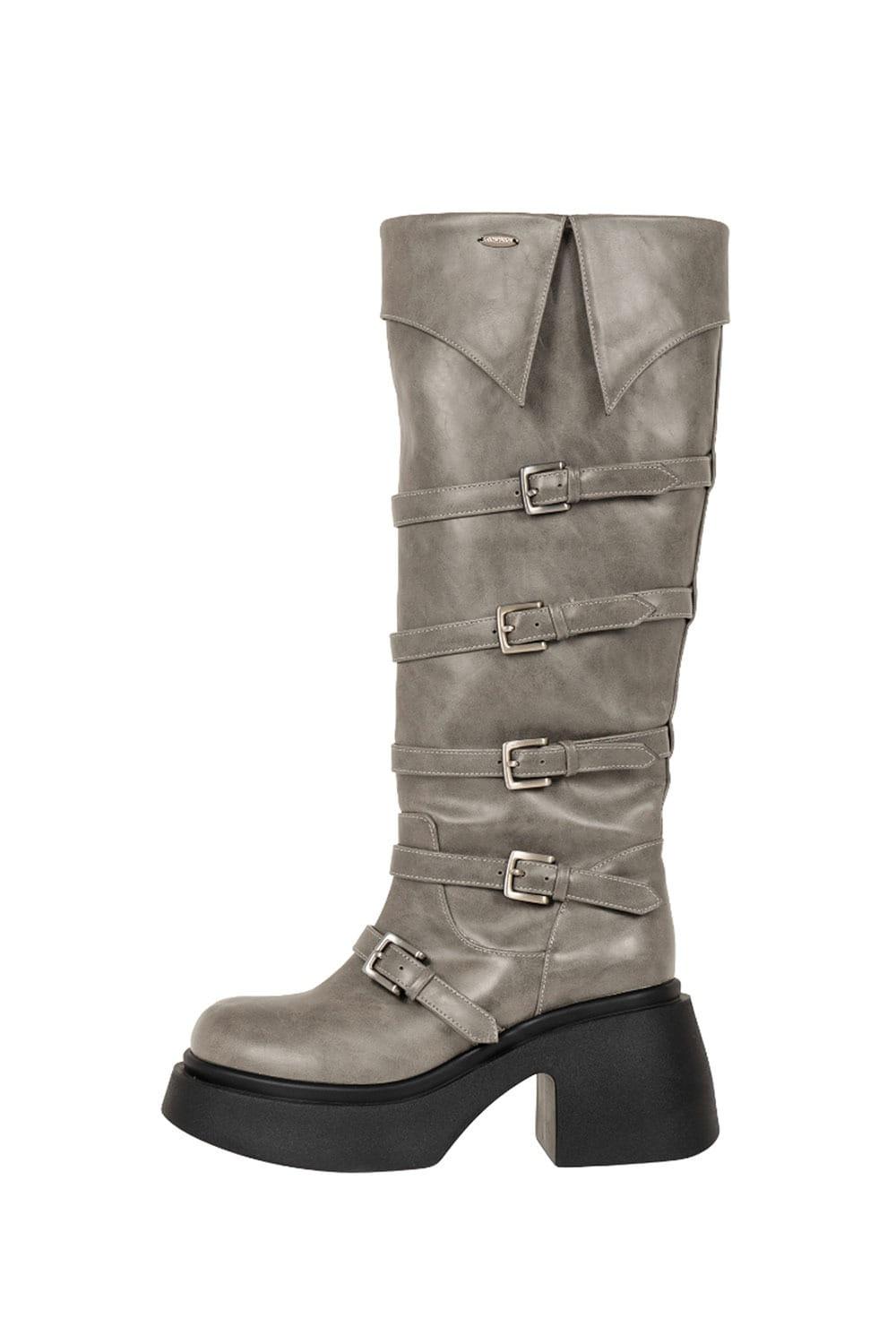 [10/20~] WESTERN BUCKLE BOOTS BEIGE