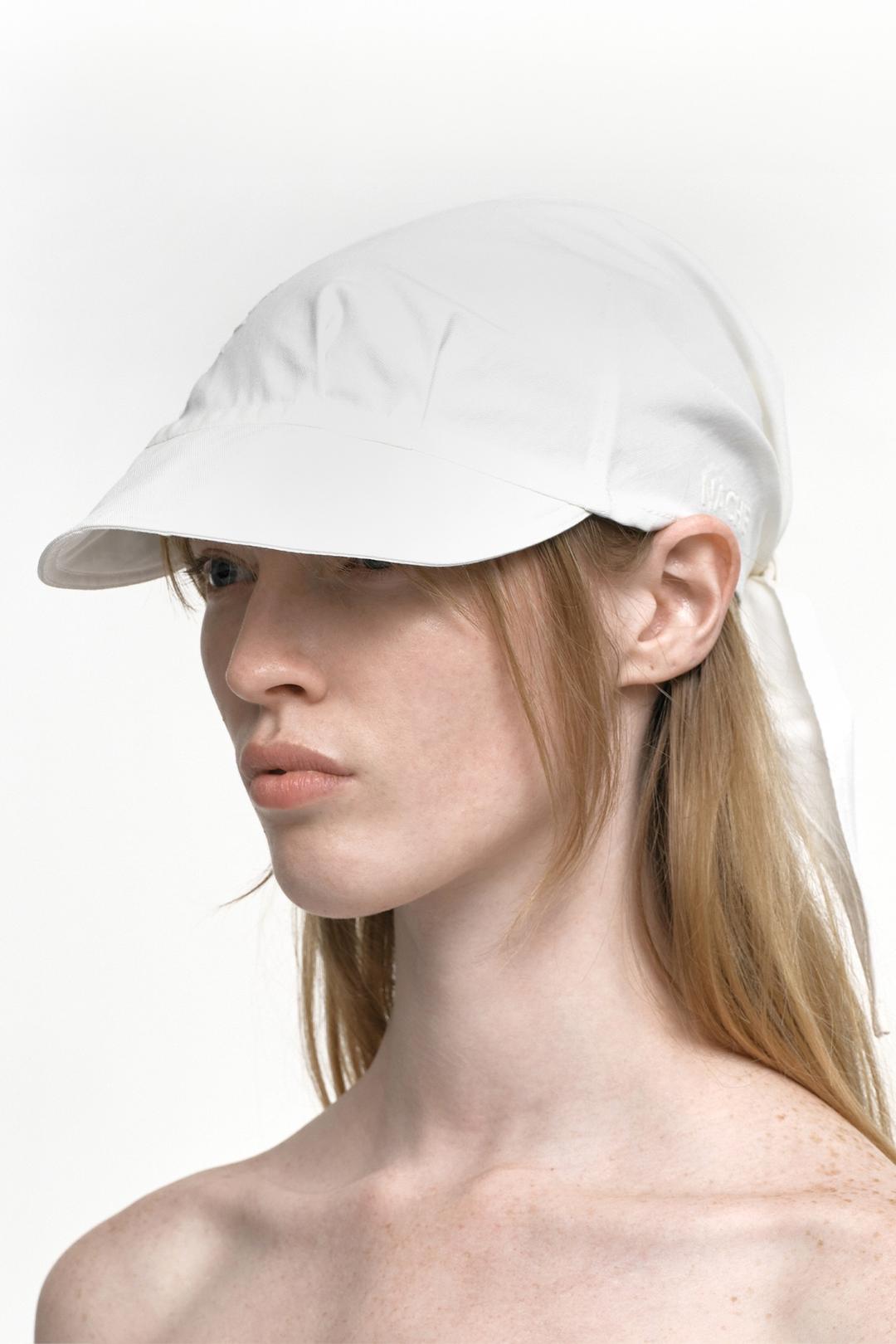 SCARF BALL CAP (UNISEX) IVORY
