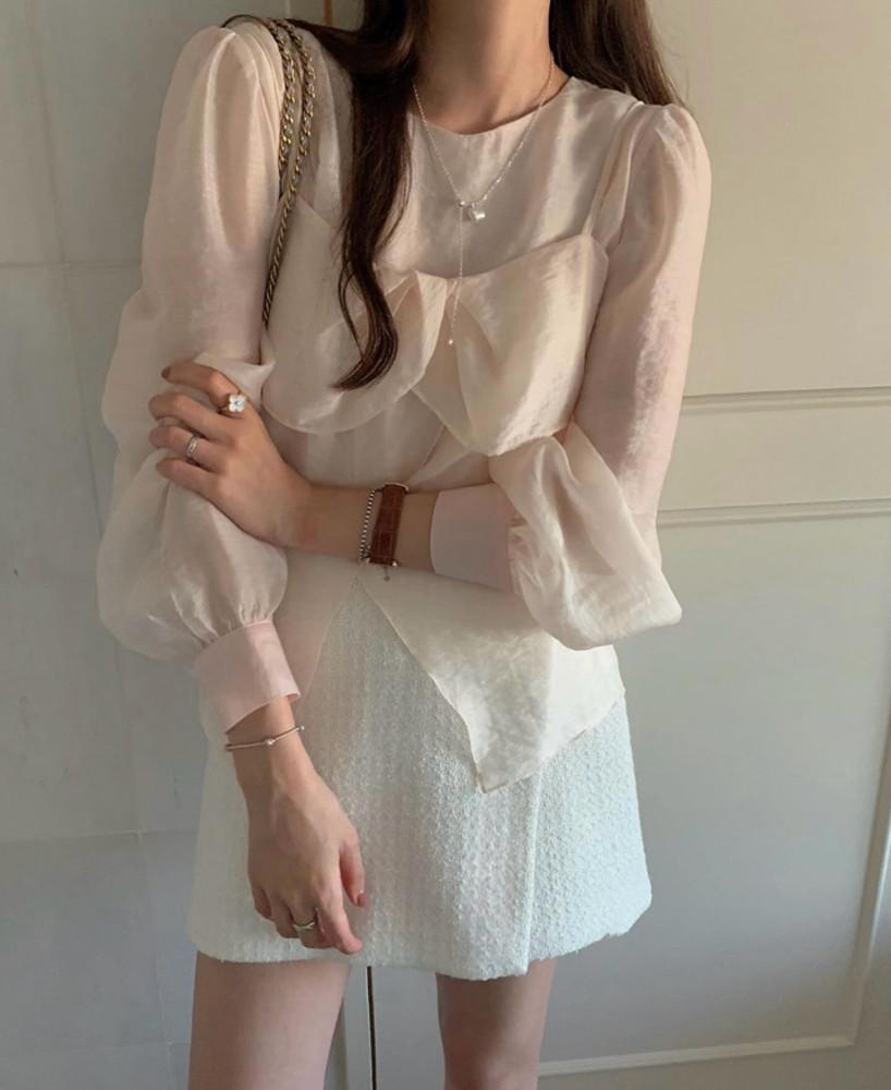 프리티영띵 콜리보 블라우스 프영띵 pyt 콜라보 뷔스티에 하객룩