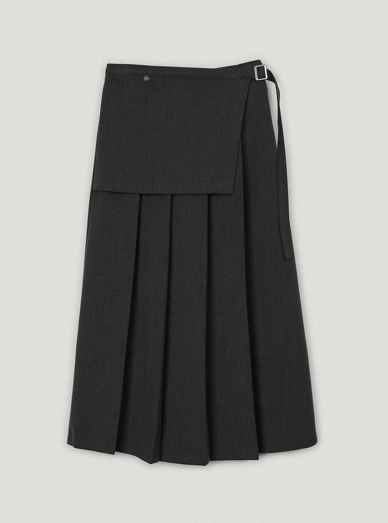 트위 [온라인단독] 미오 레이어드 플리츠 롱 스커트