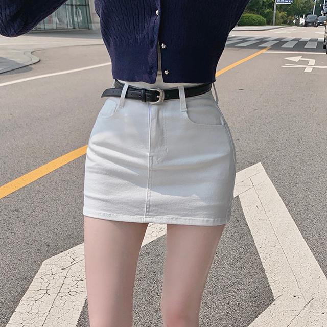 블러핏 당일출고🚀 [ 자체제작 ] 로그인 코튼 H라인 치마바지 스커트