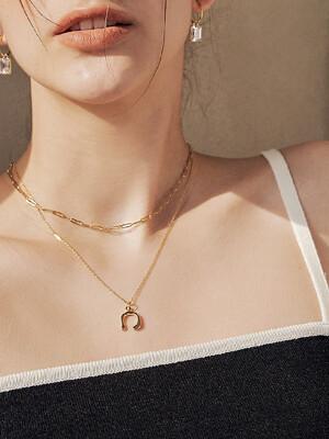 [set] horse hoof necklace