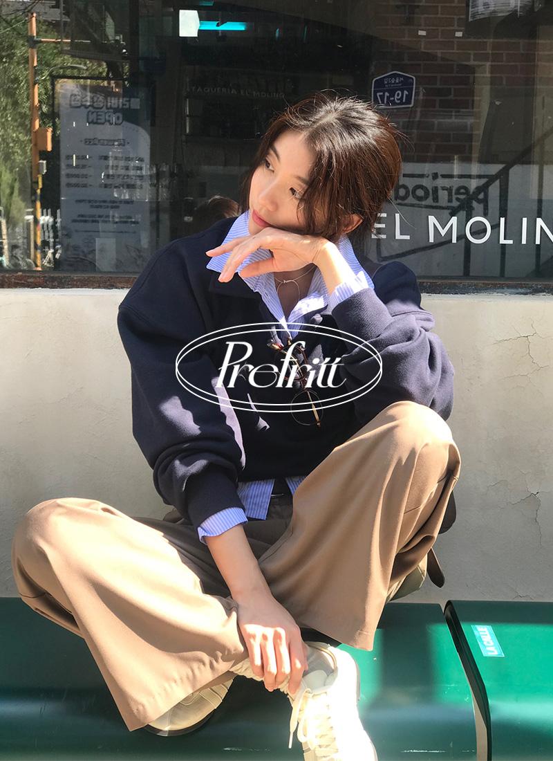 PREFRITT : Sherlock collar crop mtm - navy [48,000→25,000]