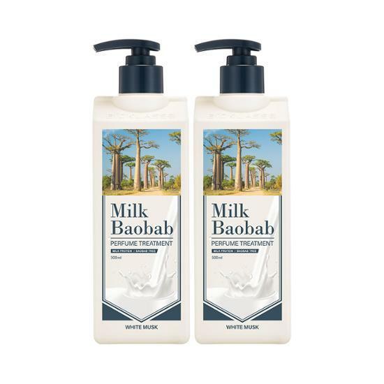 밀크바오밥 퍼퓸 트리트먼트 화이트머스크 더블 기획 (500ml+500ml)