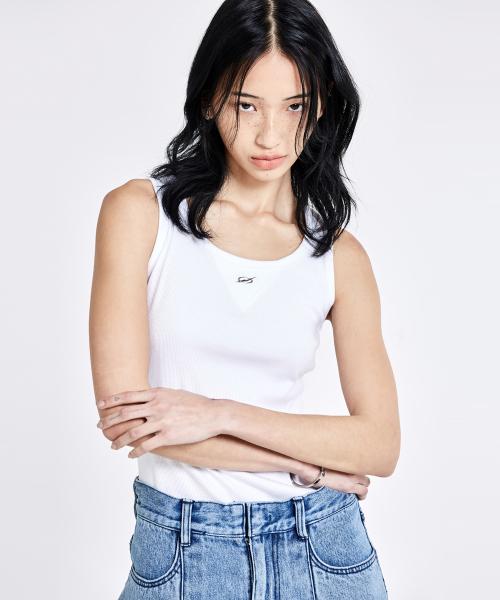 Metal Logo Sleeveless - White(woman)