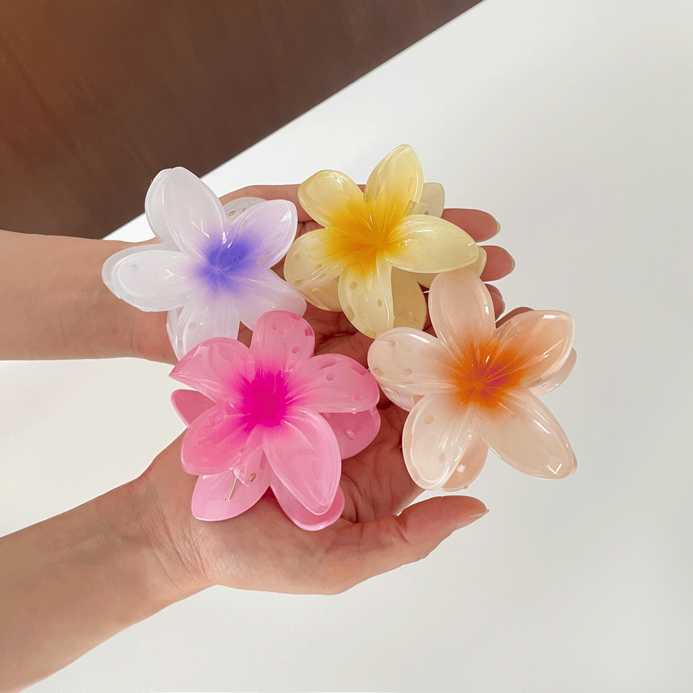 바캉스 플라워 반묶음 꽃 집게핀 헤어핀