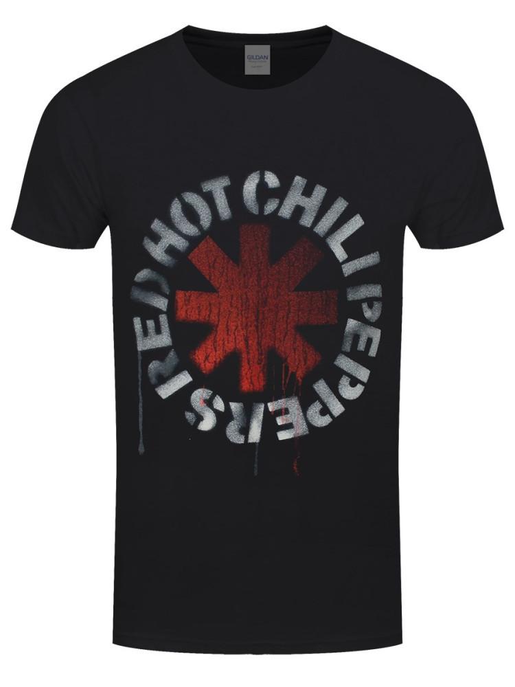 공식 RED HOT CHILI PEPPERS RHCP 레드 핫 칠리 페퍼스 Stencil 반팔 티셔츠