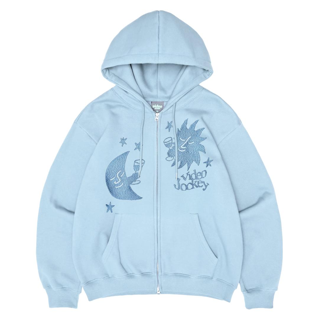 SUN TO THE MOON HOOD ZIP-UP [SKY BLUE]
