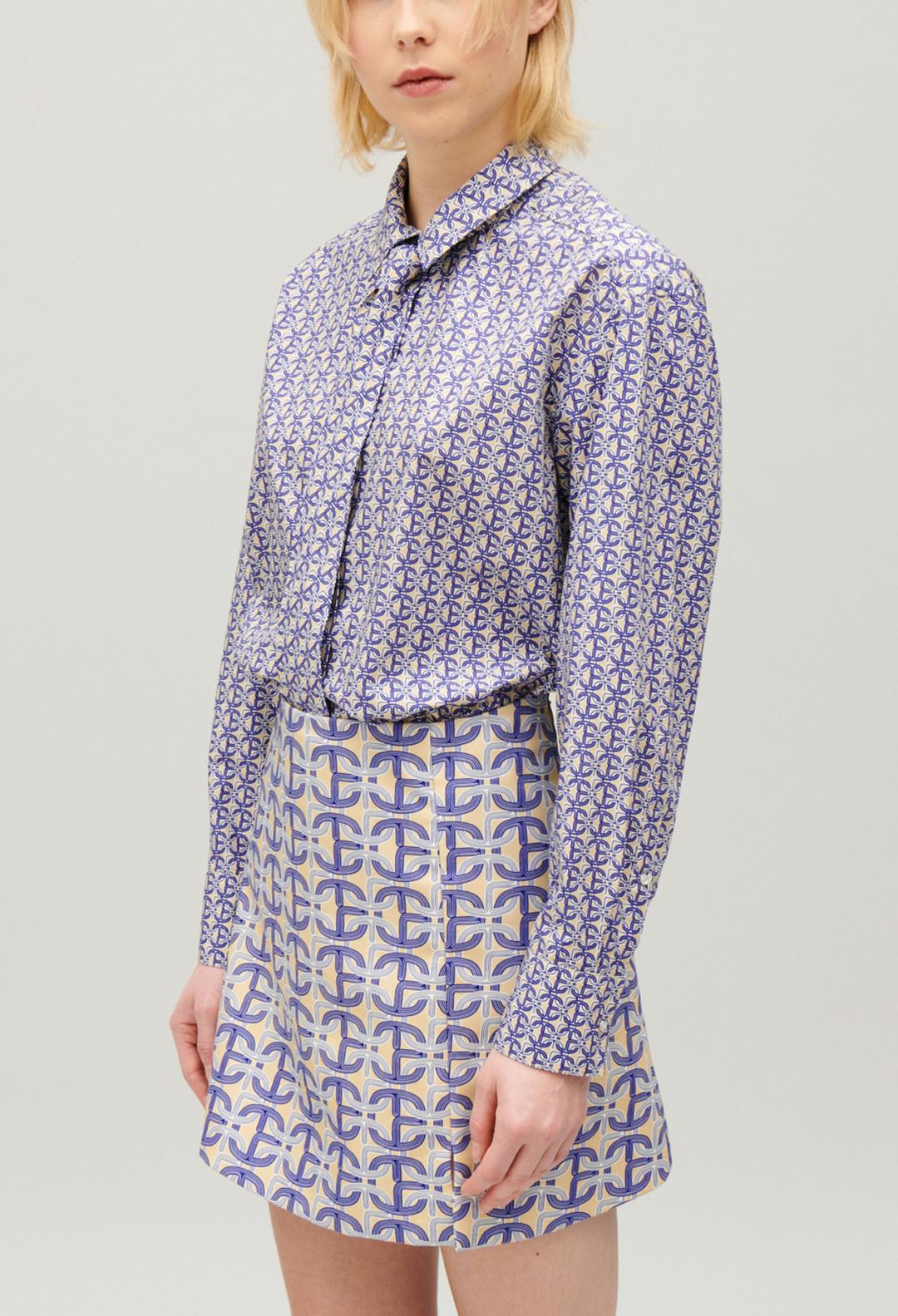 투톤 모노그램 패턴 셔츠