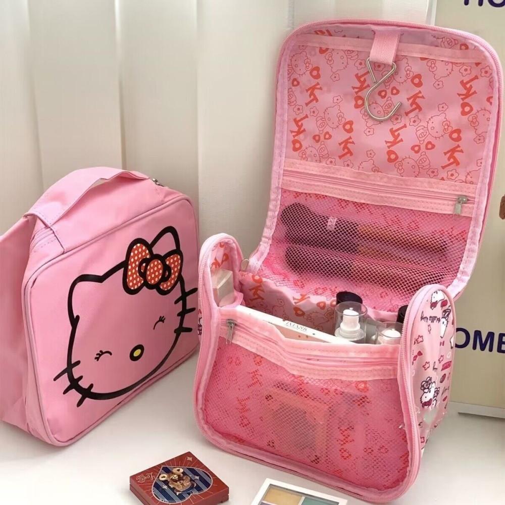 샵베흐 hellokitty 헬로키티 핑크 대용량 고양이 화장품 가방 휴대용 여행가방