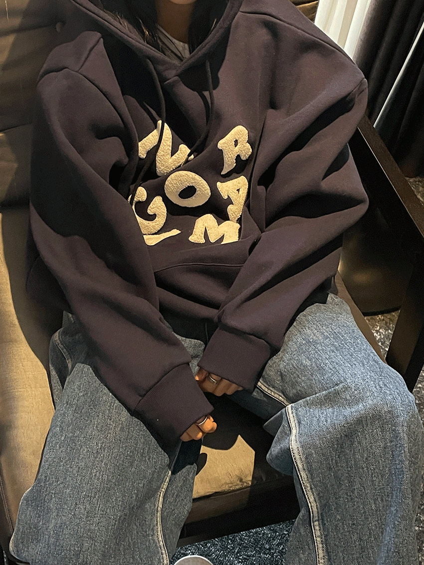 [unisex] 노어 자수 후드티
