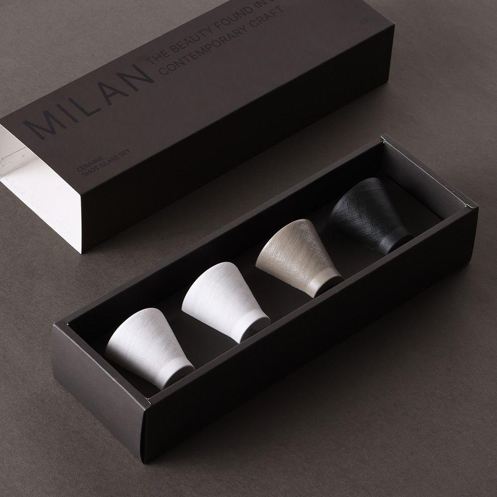 네오플램 밀란 도자기 술잔 4P 기프트 세트 (선물박스포함)