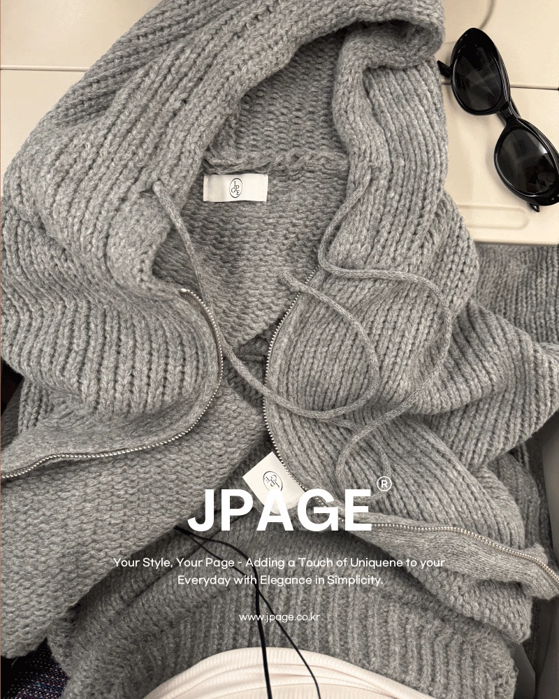 [JPAGE] (WOOL 50%) 모드 니트 후드세트_set  제작할인10%  주문폭주🔥
