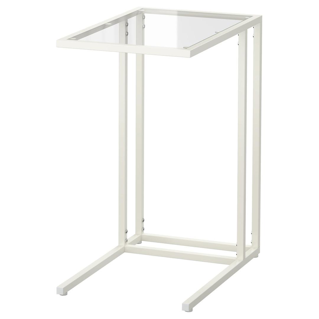 VITTSJÖ 빗셰 노트북스탠드 - 화이트/유리 35x65 cm