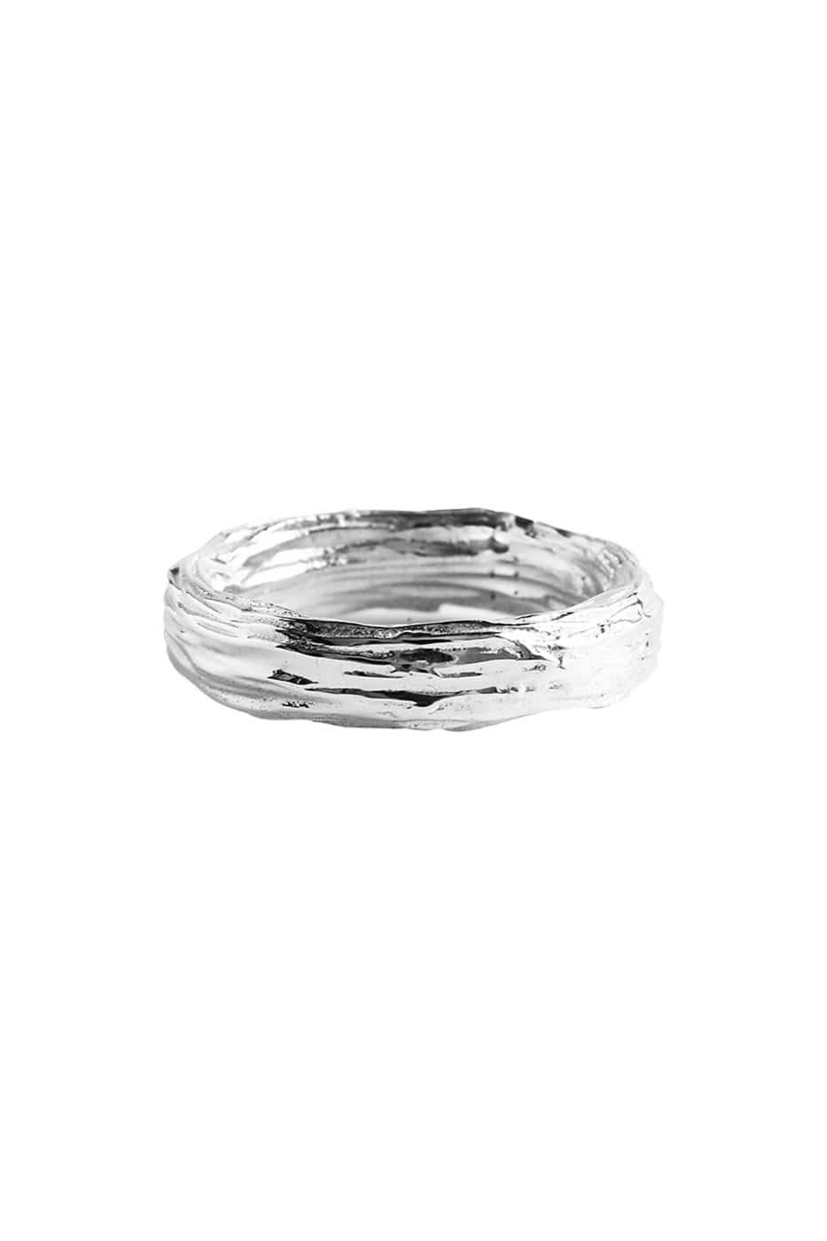 HUSTAD 163 Silver wood ring_925 실버 우드 링