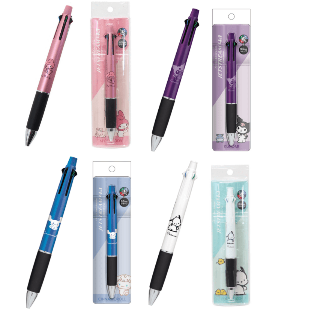 산리오 제트스트림 4+1 0.5mm 4색볼펜+샤프 마이멜로디 쿠로미 시나모롤 포차코