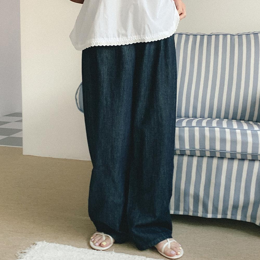 웨즐리 생지 쿨 데님 팬츠