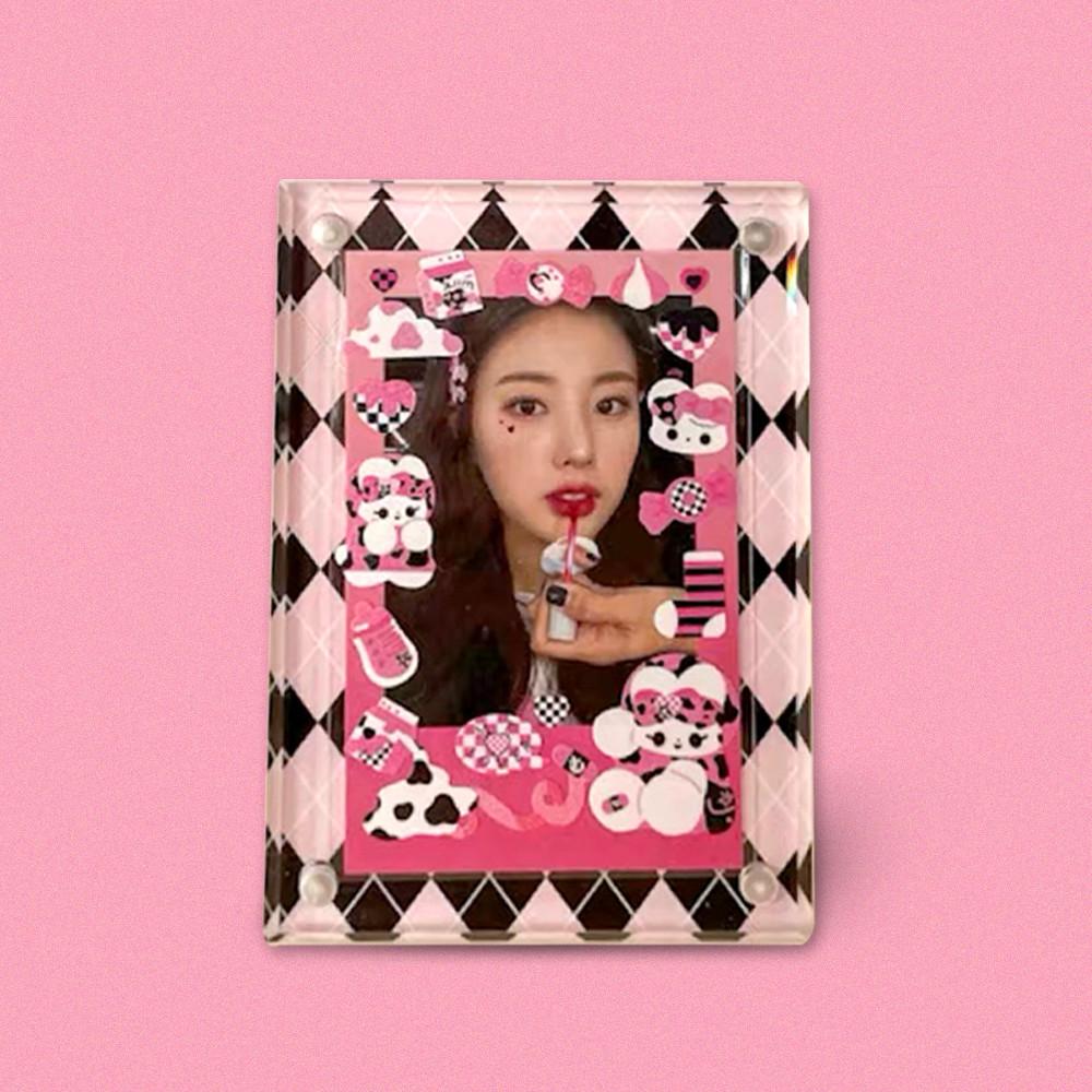 체크 아크릴 액자 11colors 투명 프레임 체커보드 아이돌 파샤코레 폴꾸 탑꾸 포카