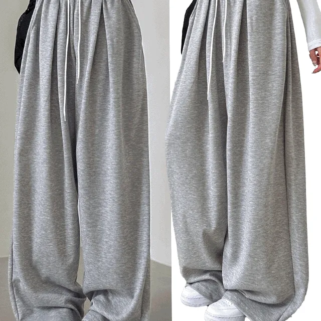 *기모추가*1+1할인[사이드턱/군살커버!] 어텀 더블핀턱 와이드 트레이닝팬츠