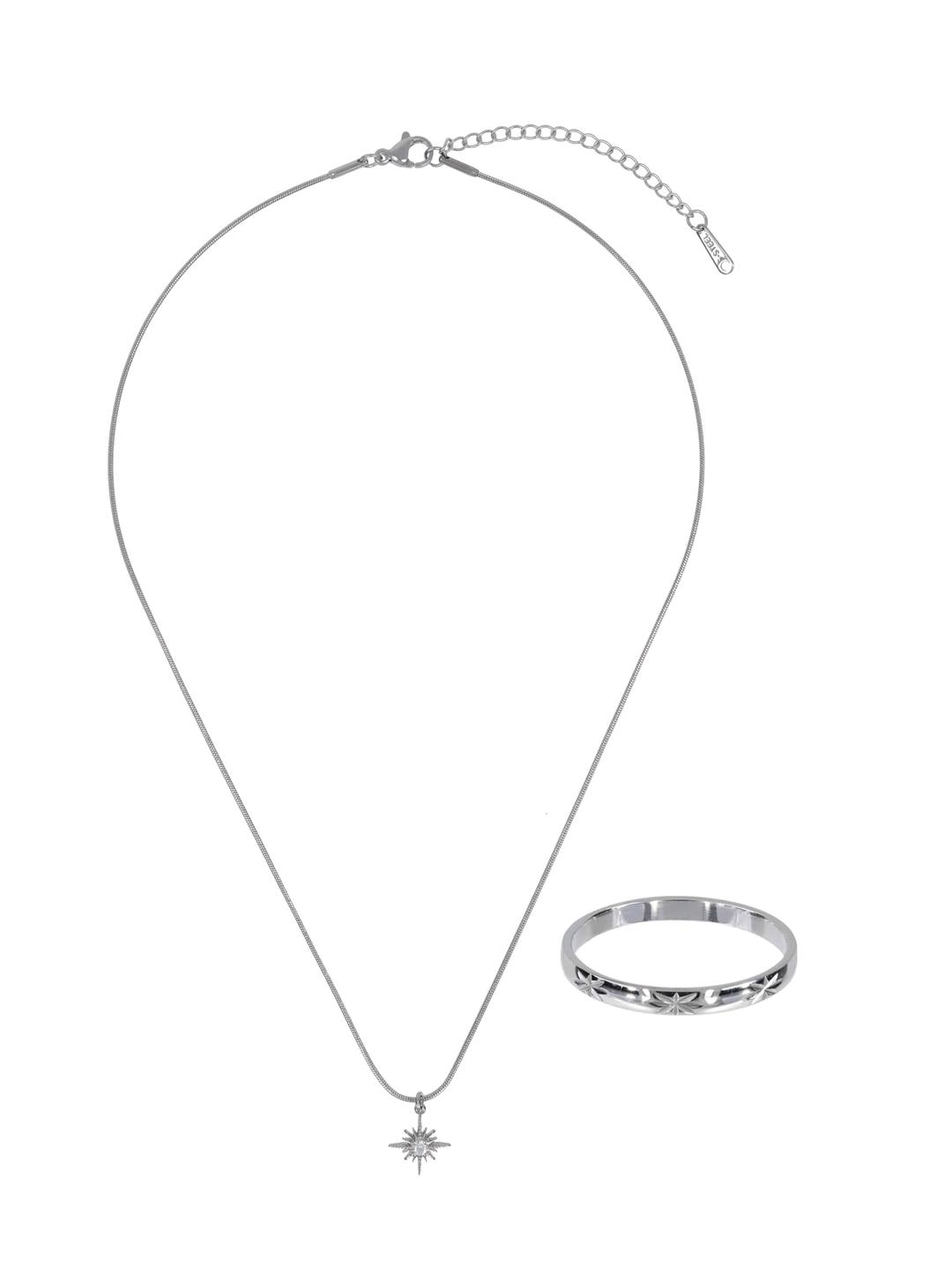 *오늘출발(3시)* 큐빅 별 목걸이 +플래시 별 반지[SET]