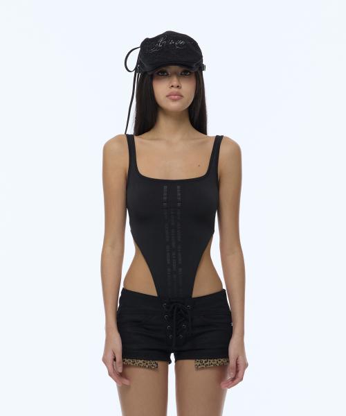 VATICAL LOGO BODY SUIT_CHARCOAL