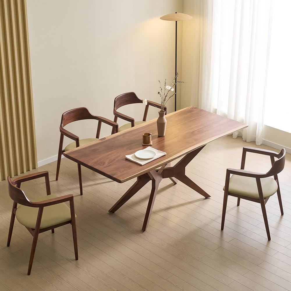 헤즈로 레스토X 우드슬랩 스타벅스 테이블 원목식탁 카페테이블 4인용