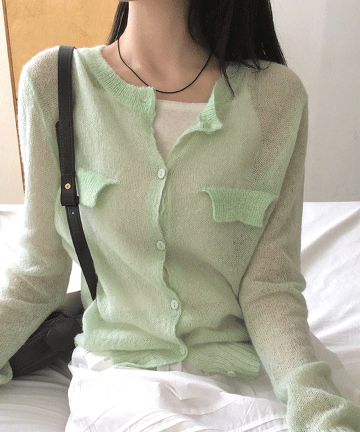 [Spring] 멀린 포켓 시스루 가디건 4C