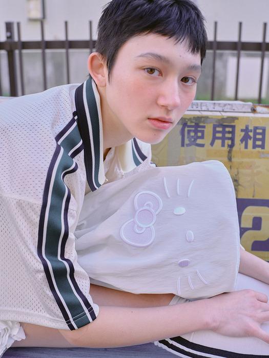 Sleek String Backpack Hello Kitty White