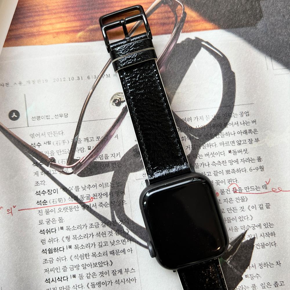 뉴링클 고트스킨 워치 스트랩(블랙)