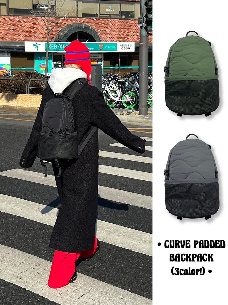CURVE PADDED BACKPACK (3color!)