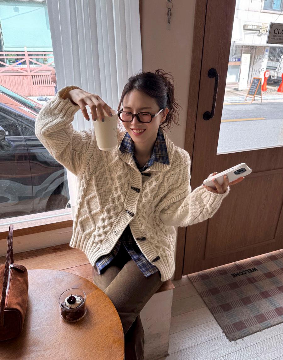 케이블 더플 가디건