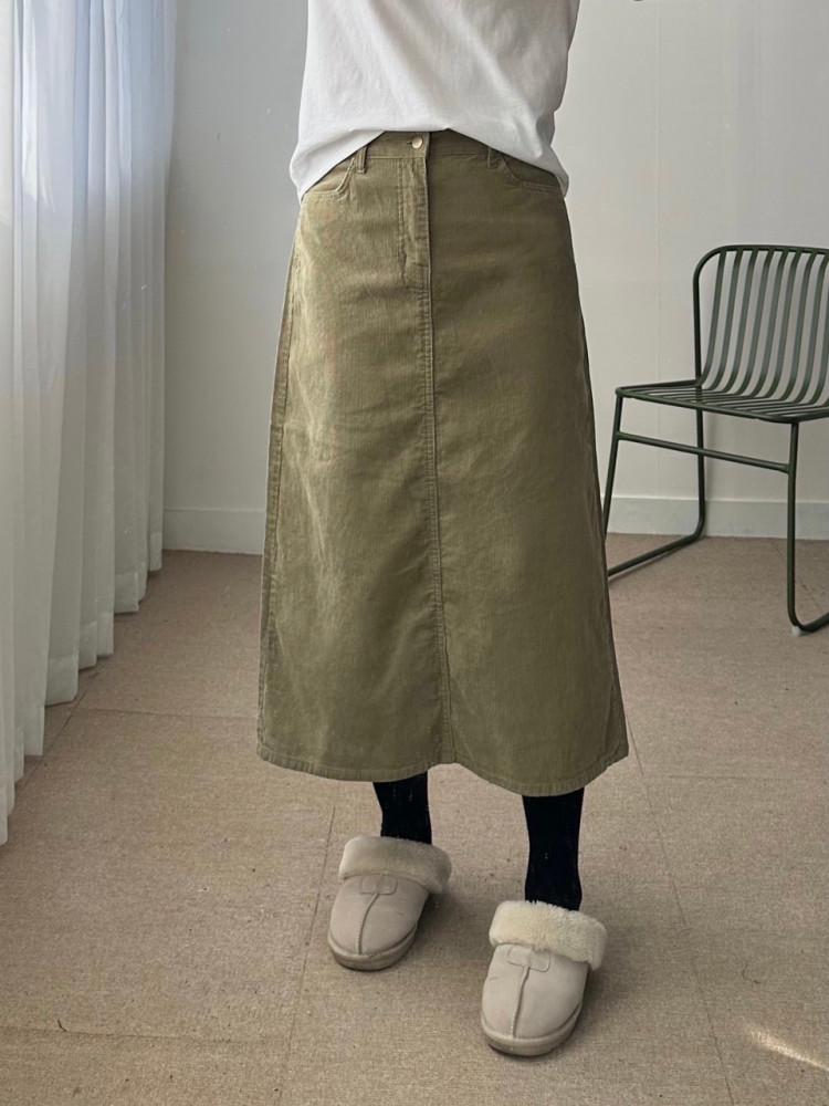 (S-3XL) 코듀로이롱스커트 코듀로이스커트 빅사이즈 하비치마