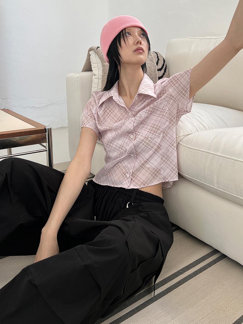 아케 JOLLY CHECK HALF BL (pink / sora)