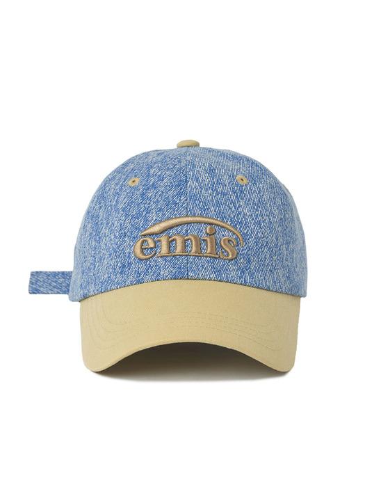 NEW LOGO DENIM BALL CAP-LIGHT BLUE DENIM/BEIGE