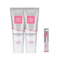 [국내최초 신개념 미백치약] 히말라야 핑크솔트 화이트닝 치약 클래식민트 100g*2개+화이트닝 칫솔1입