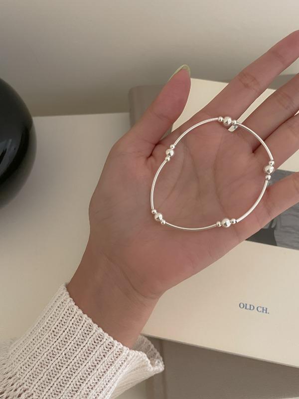 (92.5 silver) curve ball bracelet