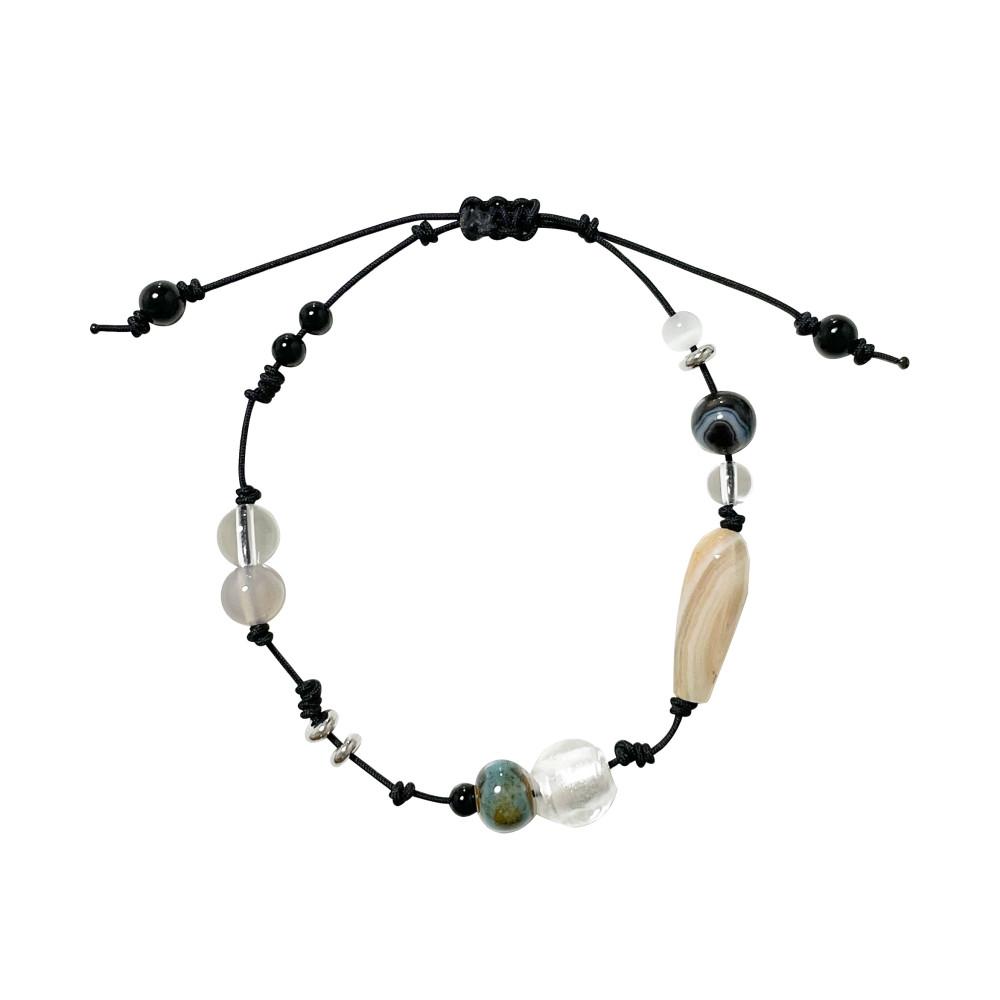 [모지] 소설(小雪) 원석 매듭 팔찌