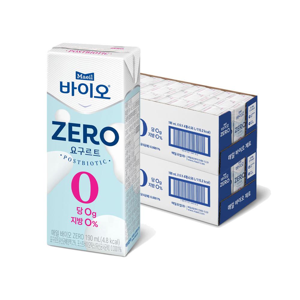 매일바이오 제로 요구르트 postbiotic 190ml 24팩 + 24팩(총 48팩) [도착보장]